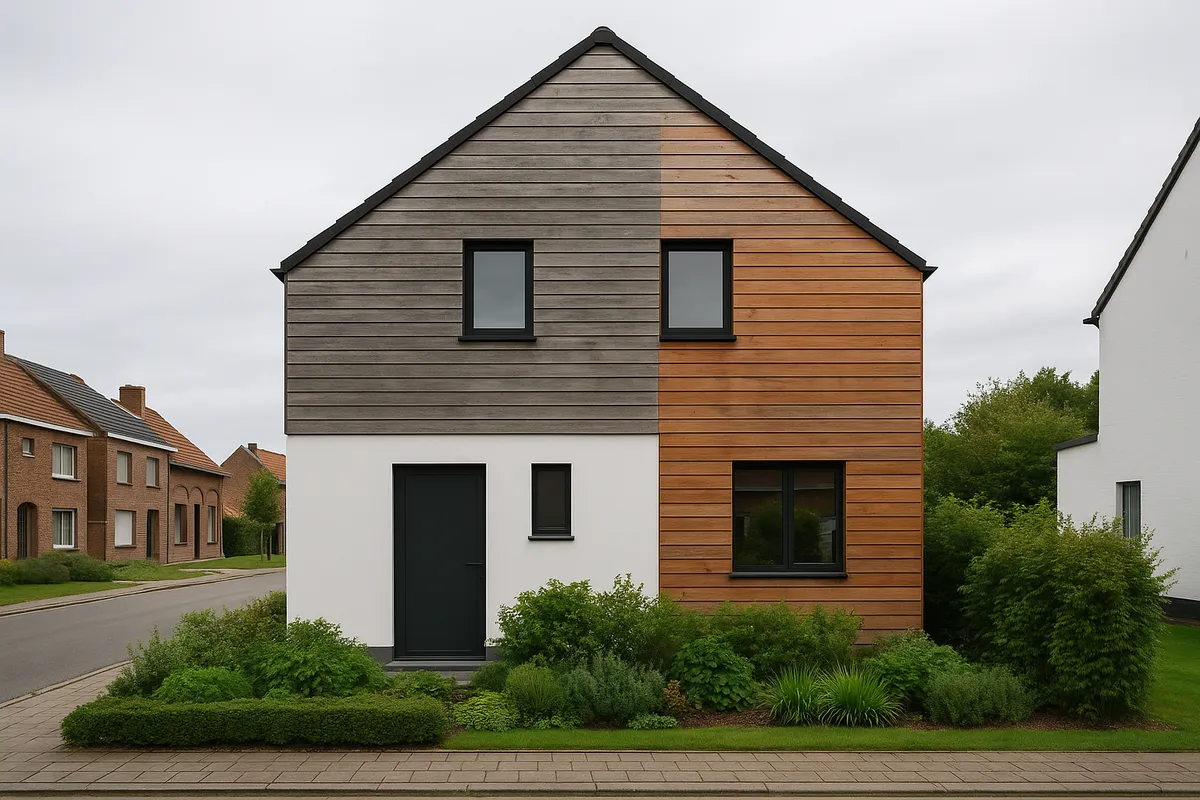 Houten gevelbekleding in ceder op moderne woning