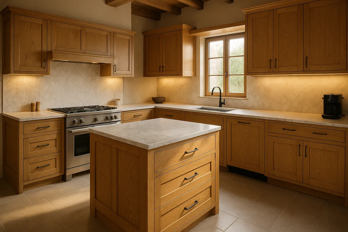 Keuken op maat in massief hout met eiland